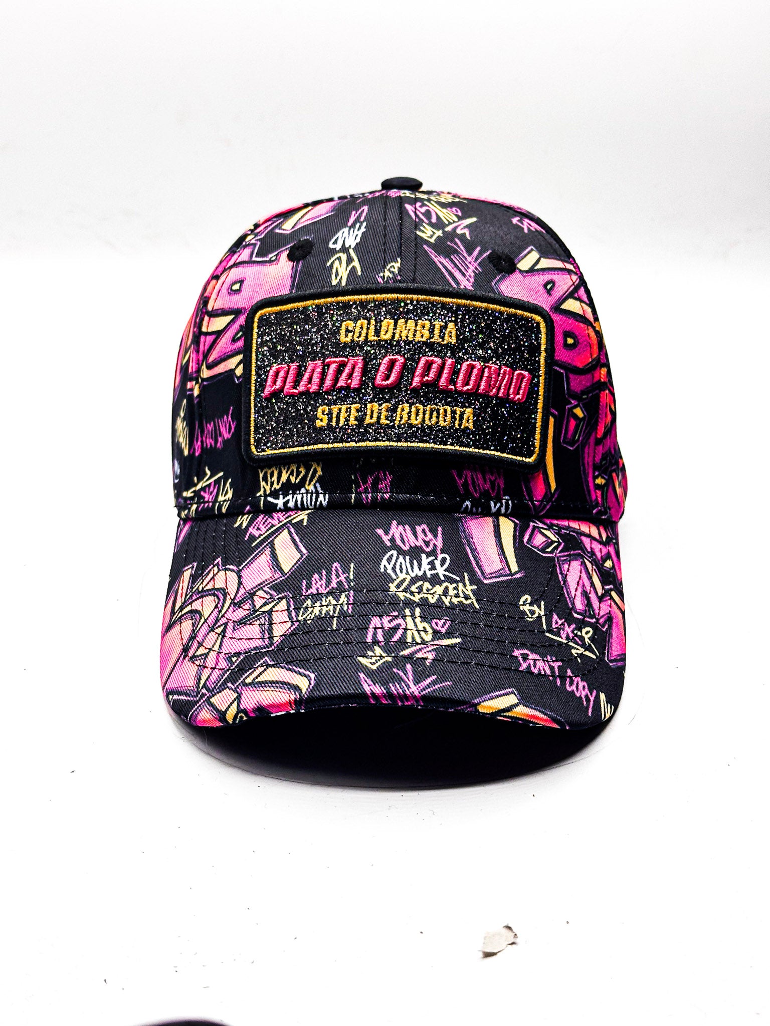 CASQUETTE PLATA O PLOMO BLACK PINK BEWARE