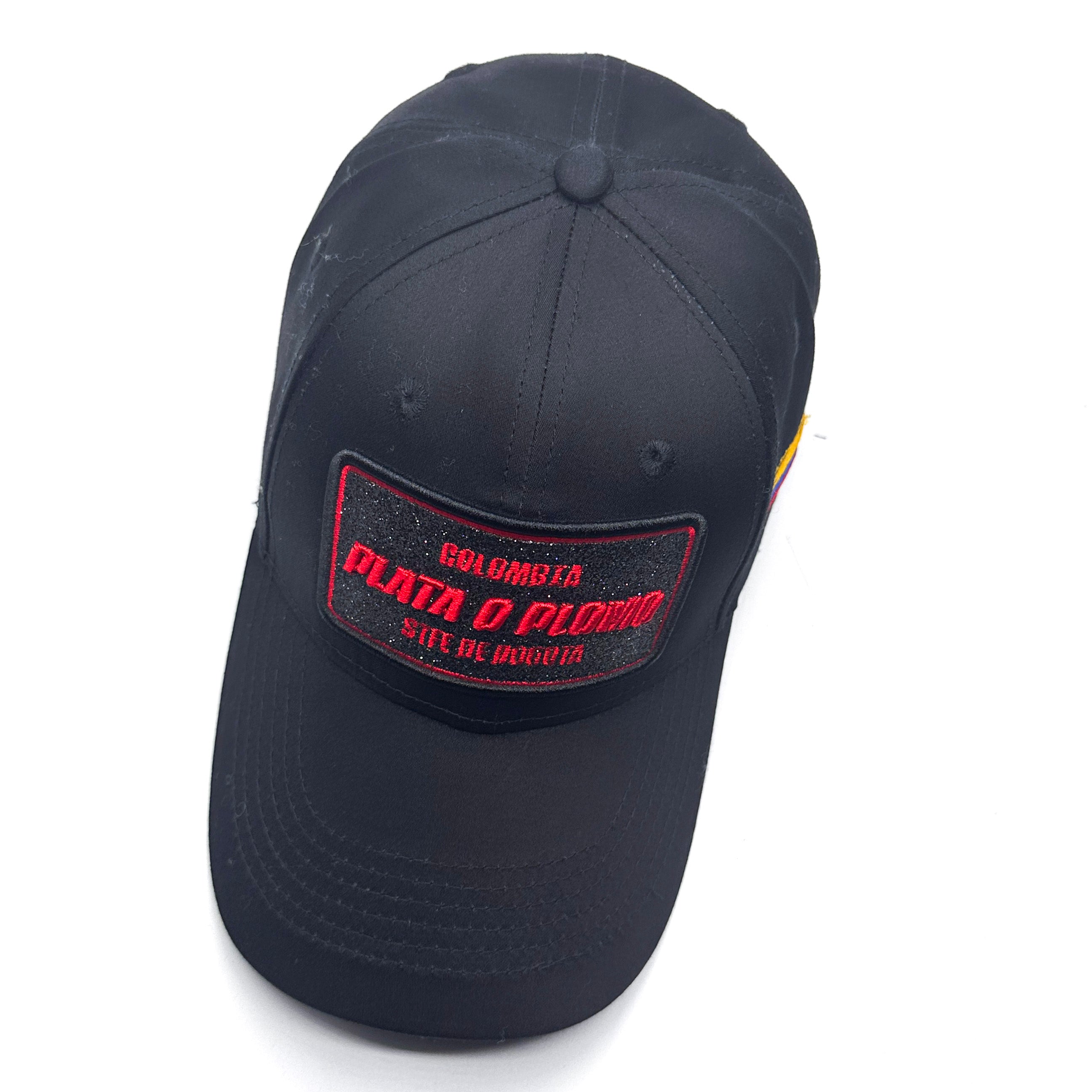 CASQUETTE PLATA O PLOMO BLACK RED GLITTER