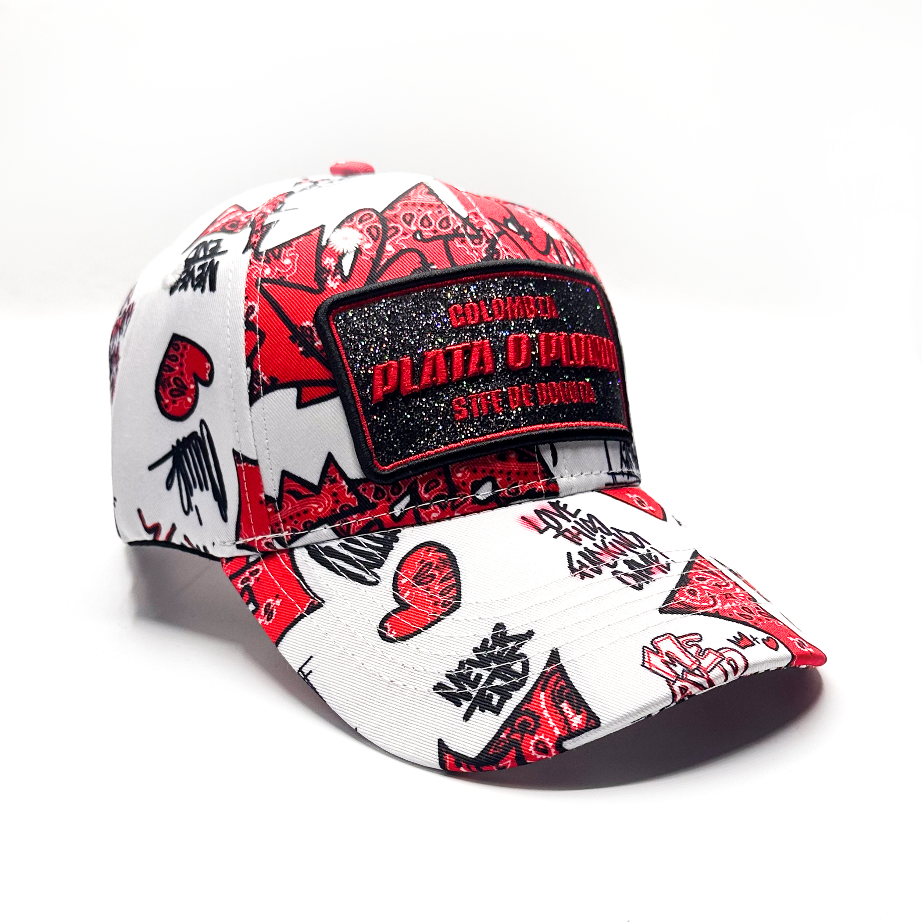 CASQUETTE PLATA O PLOMO WHITE RED BANDANA