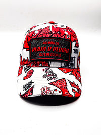 CASQUETTE PLATA O PLOMO WHITE RED BANDANA