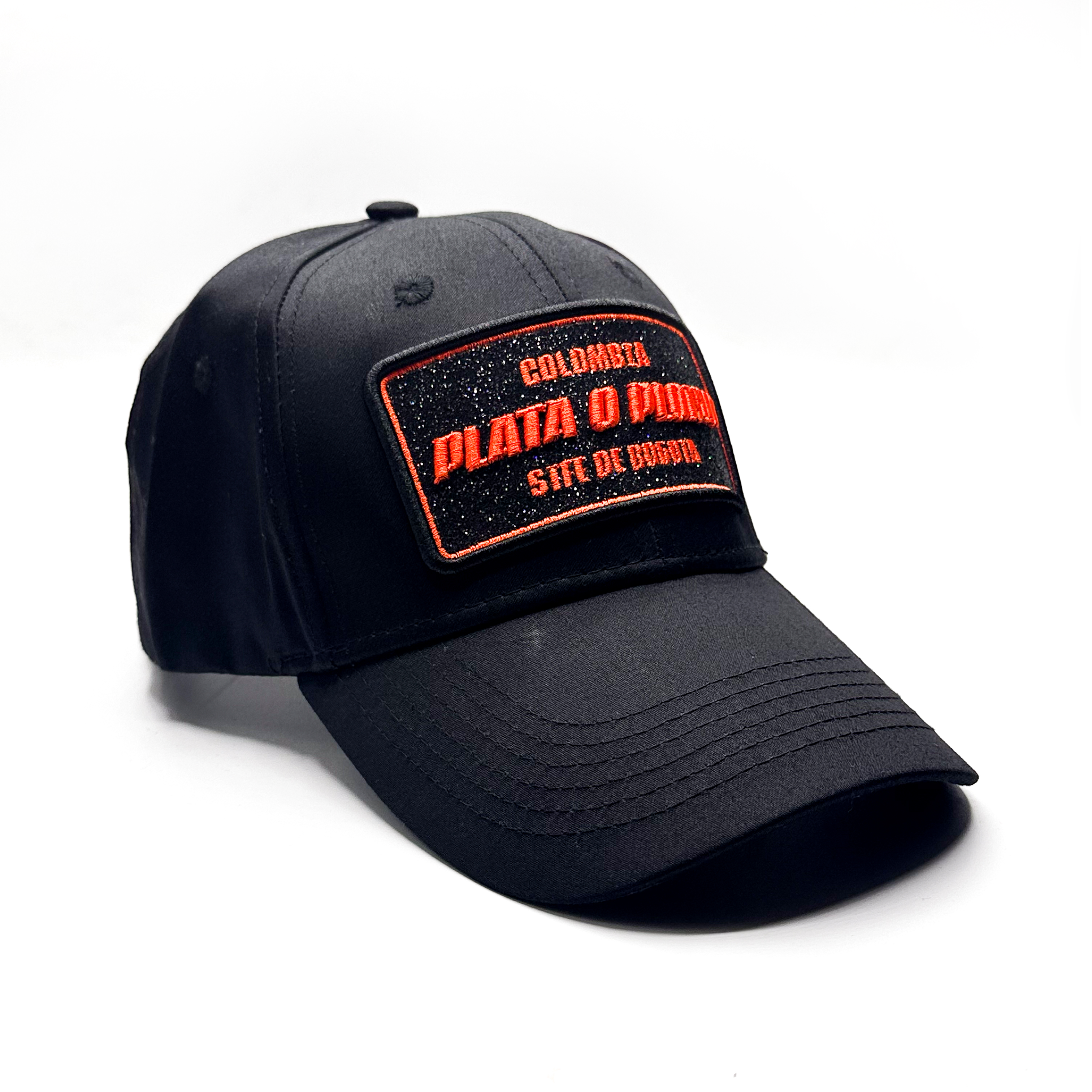 CASQUETTE PLATA O PLOMO BLACK ORANGE GLITTER