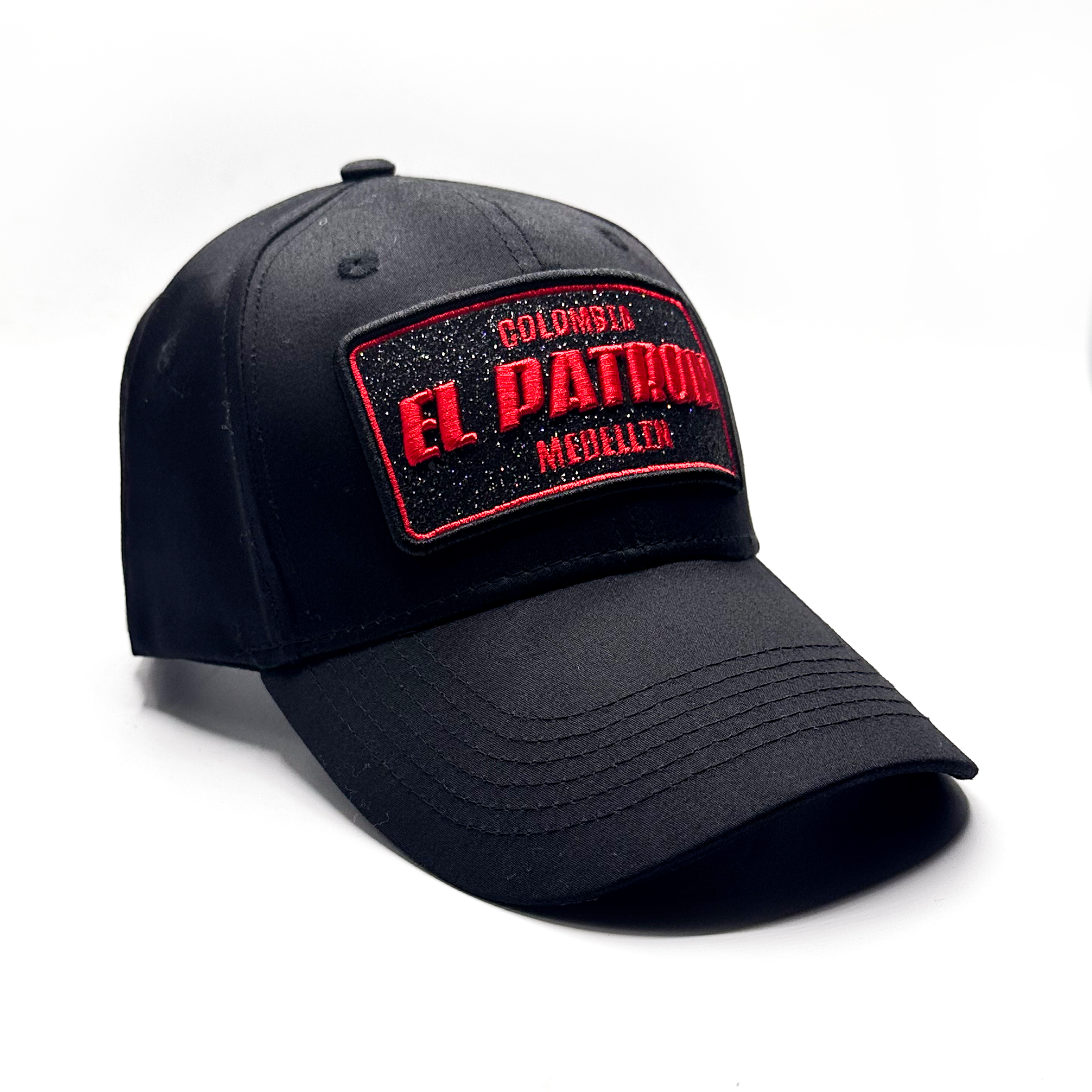 CASQUETTE EL PATRON BLACK RED GLITTER